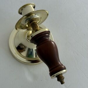 Vtg Cottagecore Home Interiors Homco Candle Sconce Wood Gold Toned Grannycore